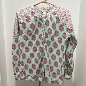 Sundance Button Down Boho Long Sleeve Blouse Size S
